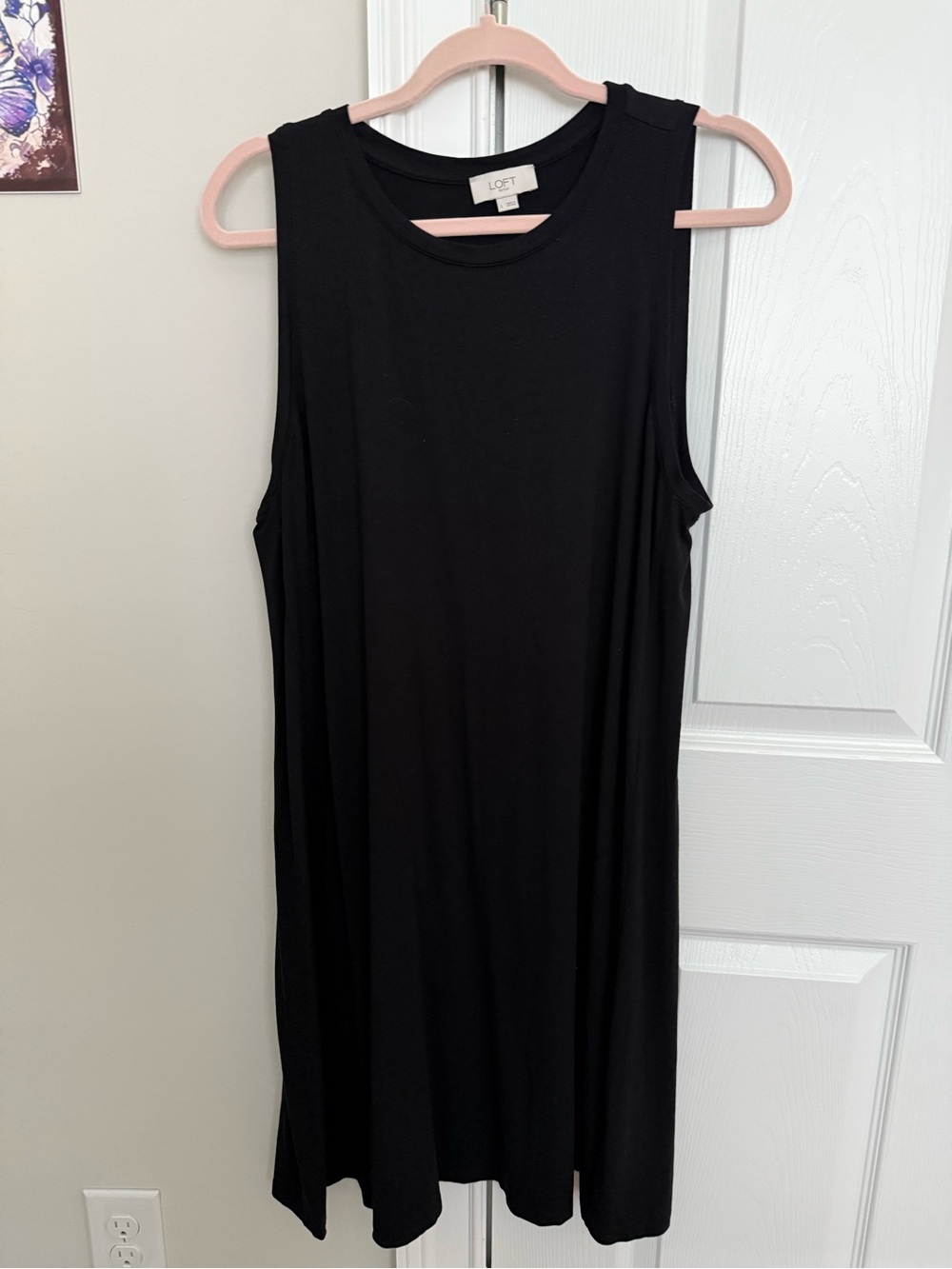 LOFT Black Sleeveless Shift Dress